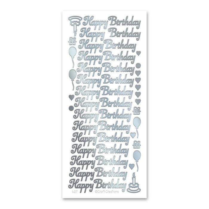 STICKER HAPPY BIRTHDAY SILVER - XL427U-02