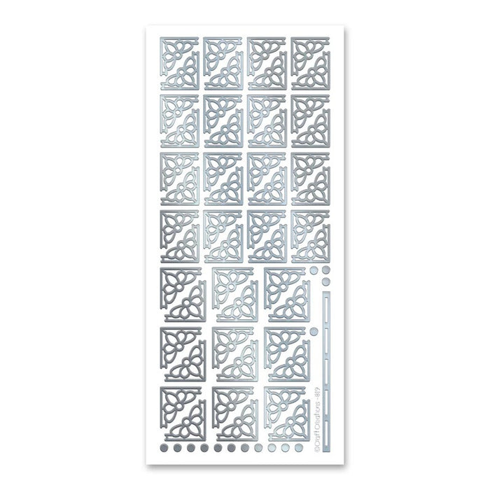 STICKER DECO DAISY CORNERS SILVER - XL819U-02
