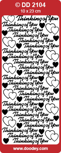 CRAFT STICKER THINKING OF YOU SILVER - DD2104S