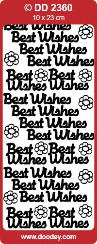 CRAFT STICKER BEST WISHES LARGE SILVER - DD2360S