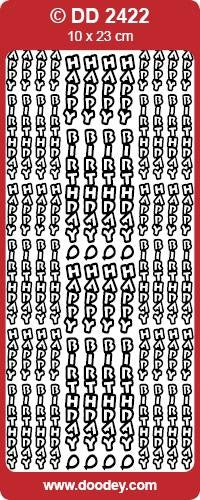 CRAFT STICKER HAPPY BIRTHDAY VERTICAL GOLD - DD2422G