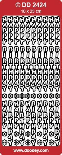 CRAFT STICKER HAPPY BIRTHDAY VERTICAL LARGE GOLD - DD2424G