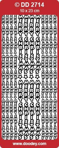 CRAFT STICKER MERRY CHRISTMAS VERTICAL SILVER - DD2714S