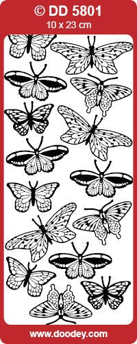 STICKER BUTTERFLIES SILVER - DD5801S
