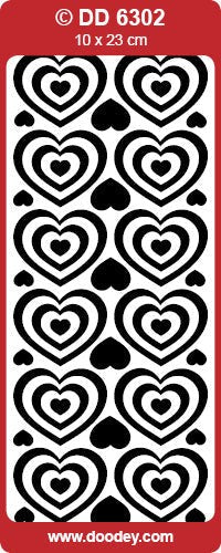 CRAFT STICKER HEARTS IN HEARTS ROMANTIC SILVER - DD6302S