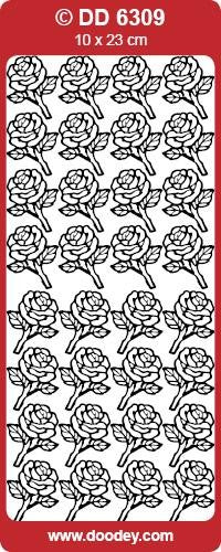 CRAFT STICKER ROSES OF MANY SILVER - DD6309S
