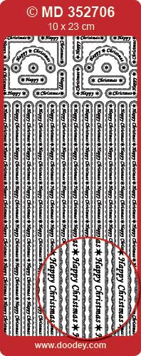 STICKER HAPPY CHRISTMAS BORDER TRANS SILVER - MD352706TP/S