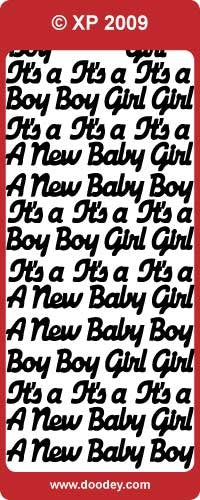 CRAFT STICKERS BABY BOY/GIRL GLITTER GOLD - XP2009GLT/G