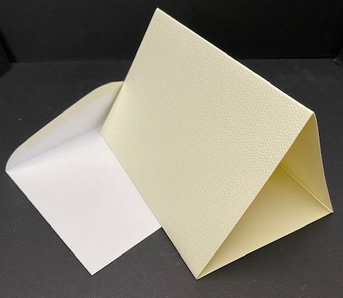 IVORY TEXTURED PLAIN 3 PANEL CARDS & ENV PKT 50 - PT3 BULK