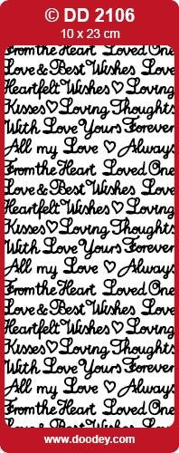 CRAFT STICKER MIXED ROMANCE GREETINGS SILVER - DD2106S