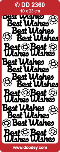 CRAFT STICKER BEST WISHES LARGE BLACK - DD2360BL