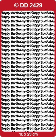 CRAFT STICKER SMALL HAPPY BIRTHDAY BLACK - DD2429BL