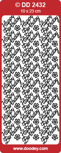 STICKER HAPPY BIRTHDAY BLACK - DD2432BL