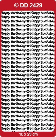 CRAFT STICKER SMALL HAPPY BIRTHDAY GOLD - DD2429G