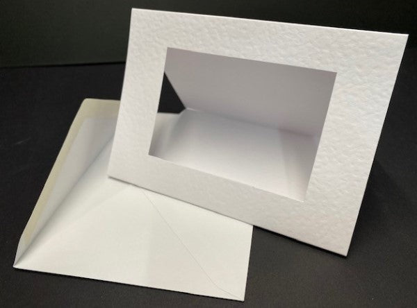 WHITE STANDARD RECTANGLE CUTOUT 3 PANEL CARD & ENV X50PCS - RE10 BULK