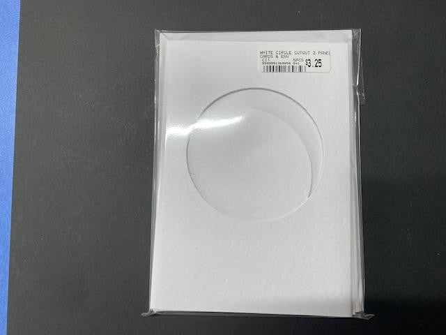 WHITE CIRCLE CUTOUT 3 PANEL CARDS & ENV - CI1 BULK