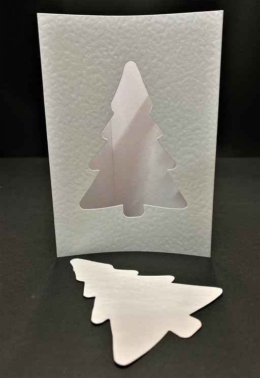 WHITE TEXTURED BLISTER CHRISTMAS TREE CARDS & ENV - BLT1 BULK