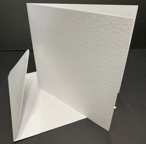 LARGE SQUARE S/FOLD CARDS & ENV WHITE TEXTURED - SQPL1 BULK