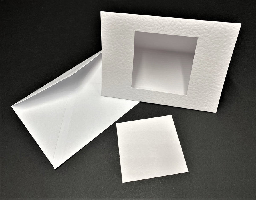 WHITE MEDIUM SQUARE CUTOUT 3 PANEL CARDS & ENV - MS1 BULK