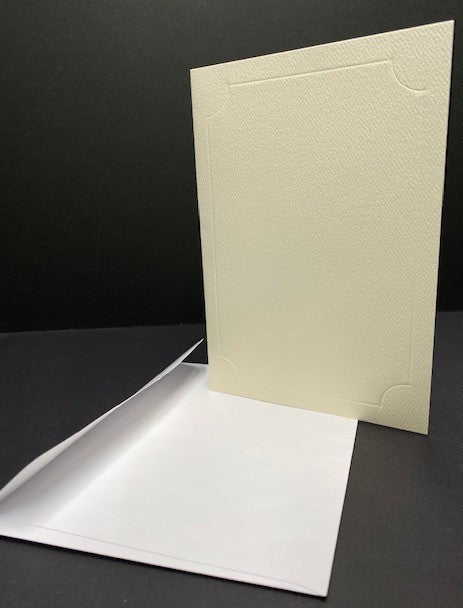 PHOTO SLOTTED IVORY TEXTURED CARDS & WHITE ENV - PS4 BULK
