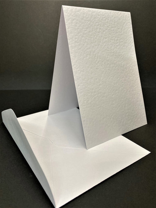 WHITE TEXTURED HORIZONTAL S/FOLD CARDS & ENV - HPL1 BULK