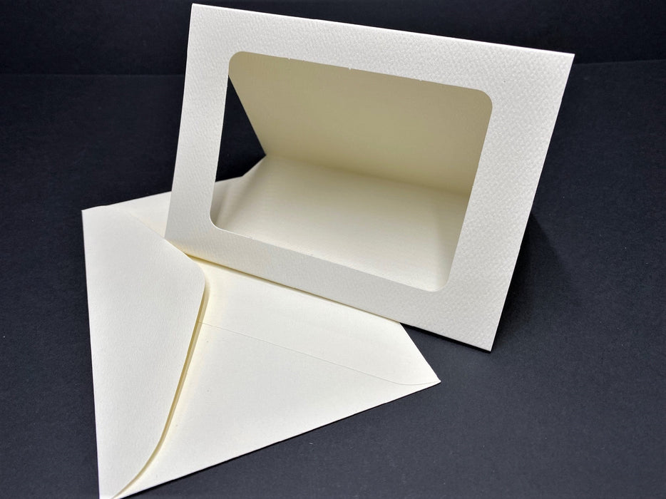 IVORY LARGE RECTANGLE CUTOUT 3 PANEL CARD & ENV - LR2 BULK