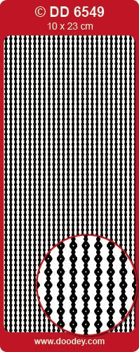 STICKER FINE BEADED BORDER BLACK - DD6549BL