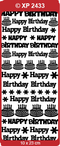 CRAFT STICKER HAPPY BIRTHDAY HOLOGRAPHIC GOLD - XP2433HG/G