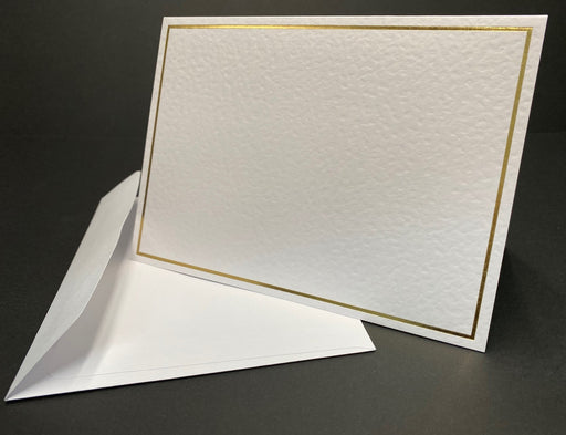 LARGE GOLD BORDER WHITE TEXT S/F0LD CARDS & ENV - PLL50 BULK