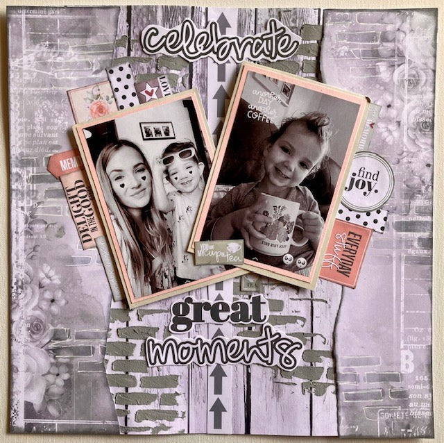 LYN'S SCRAPBOOKING DOUBLE PAGE UNIQUELY CREATIVE HIGH TEA - LYNSHIGHTEA