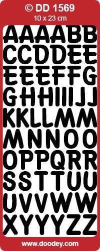 CRAFT STICKER LARGE ABC BLACK - DD1569BL
