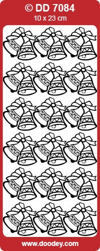 CRAFT STICKER PAIR OF CHRISTMAS BELLS SLIVER - DD7084S