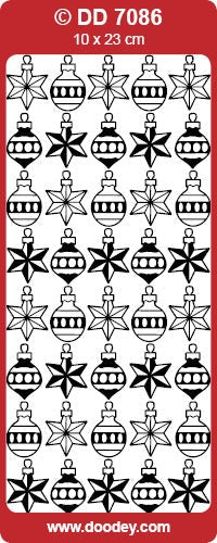 CRAFT STICKER XMAS BAUBLES SILVER - DD7086S