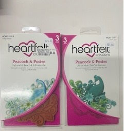 HEARTFELT PEACOCK & POSIES STAMP AND DIE SET - SET31015