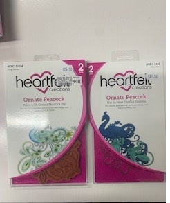 HEARTFELT ORNATE PEACOCK STAMP AND DIE SET - SET31014