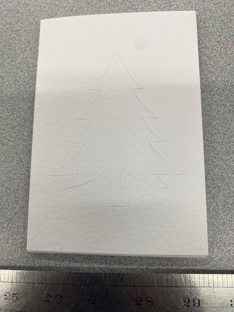 CHRISTMAS TREE CUTOUT 3 PANEL CARDS & ENV - CT1 BULK