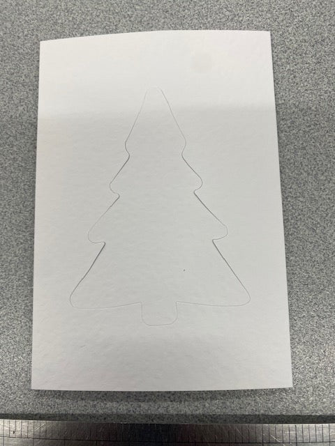 WHITE TEXTURED BLISTER CHRISTMAS TREE CARDS & ENV - BLCT1 BULK