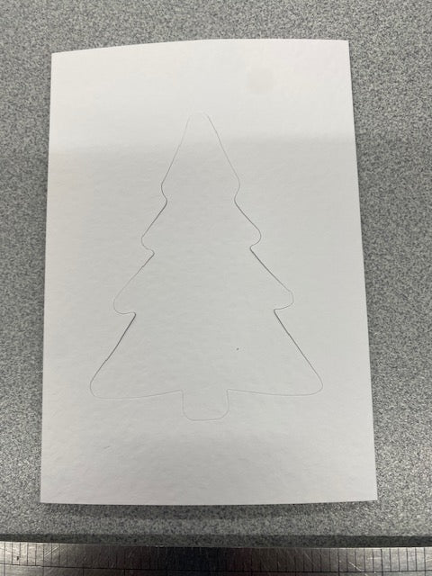 WHITE TEXTURED BLISTER CHRISTMAS TREE CARDS & ENV