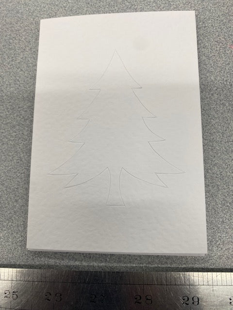 CHRISTMAS TREE CUTOUT 3 PANEL CARDS & ENV