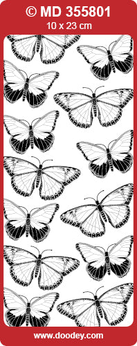 STICKER BUTTERFLIES TRANS/GOLD - MD355801TP/G