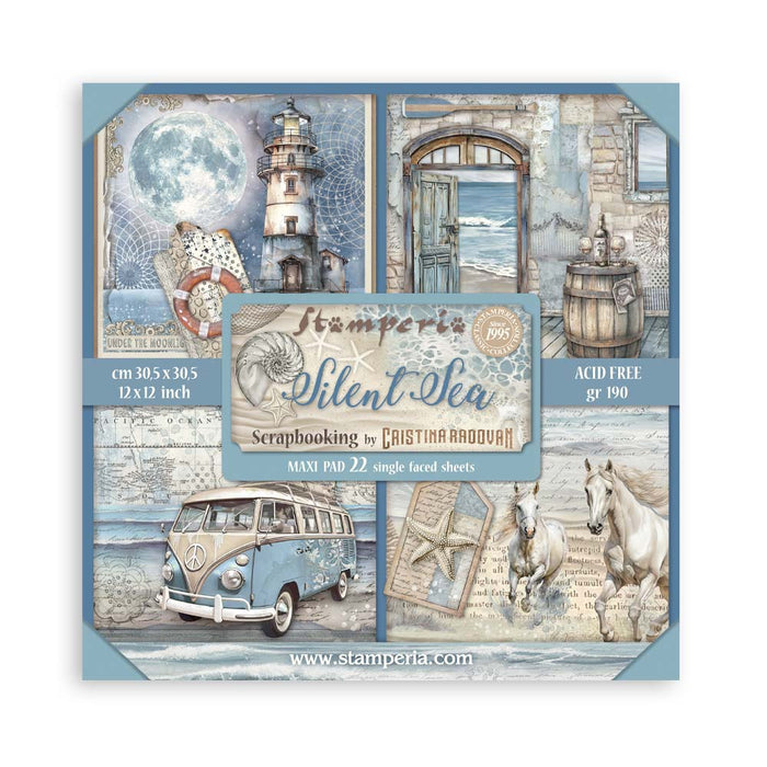 STAMPERIA 12 X 12 PAPER PACK 22 SHEETS SILENT SEA - SBBXLB24