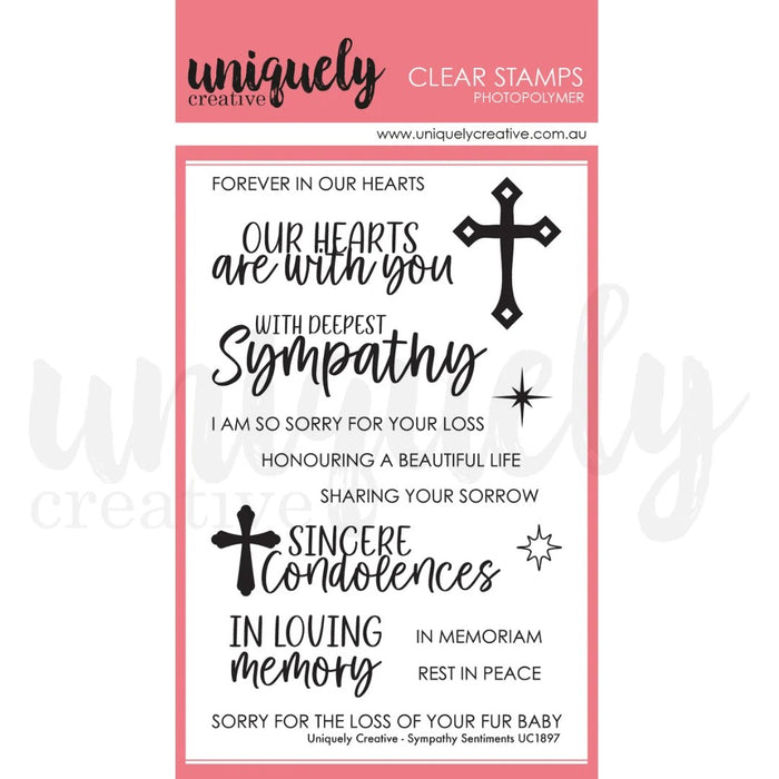 UNIQUELY CREATIVE ACRYLIC STAMP SYMPATHY SENTIMENTS - UC1897