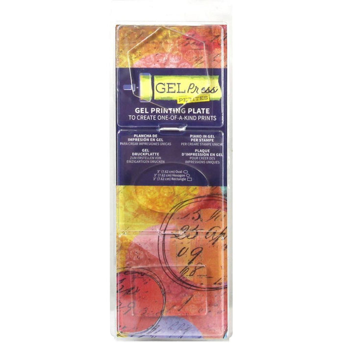 GEL PRESS REUSABLE PRINTING PLATE HEX OVAL RECTANGLE - 10812-HEX