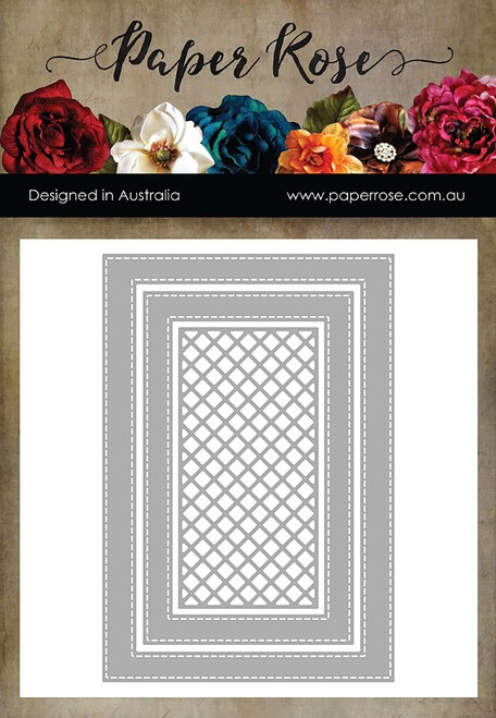 PAPER ROSE DIE RECTANGLE FRAMES STITCHED - 16679A