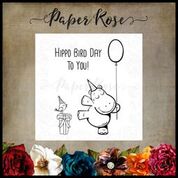 PAPER ROSE  STAMPS  HIPPO BIRD DAY