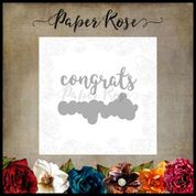 PAPER ROSE DIE  LAYERED  CONGRATS