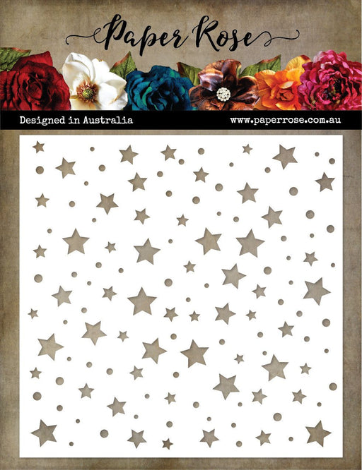 PAPER ROSE STENCIL 6 X 6 STARS AND SPOTS - 18216