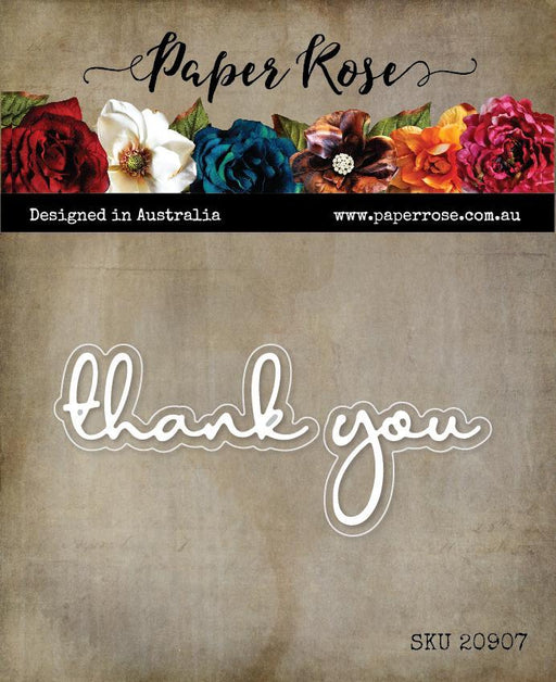 PAPER ROSE DIE THANKYOU FINE SCRIPT - 20907