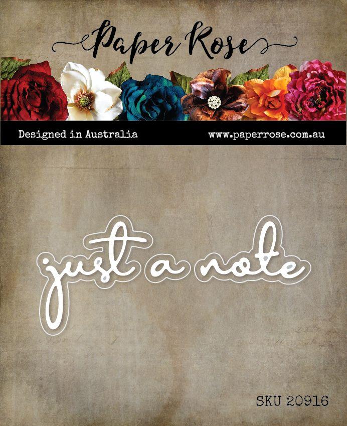 PAPER ROSE DIES JUST A NOTE FINE SCRIPT - 20916
