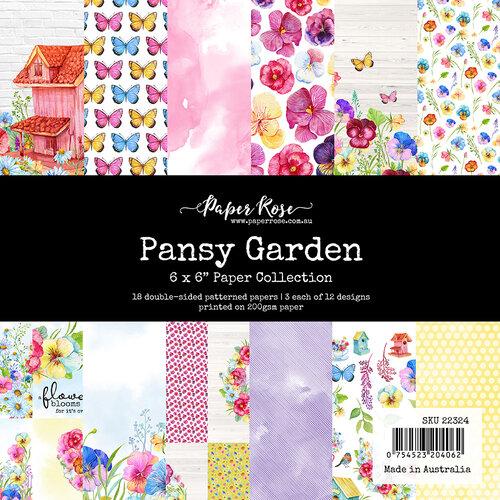 PAPER ROSE PAPER PAD 6 X 6 PANSY GARDEN - 22324
